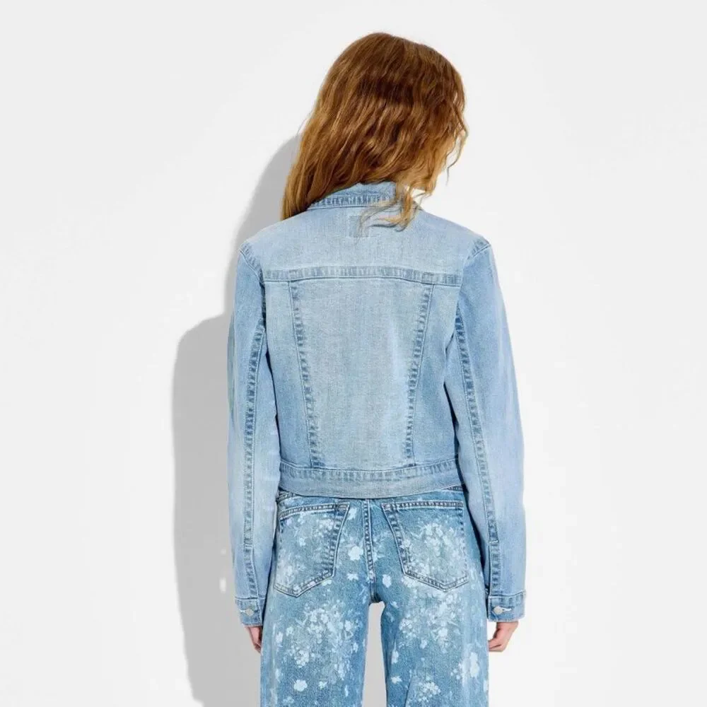 Women's Denim Shrunken Jacket - Wild Fable Light Blue M